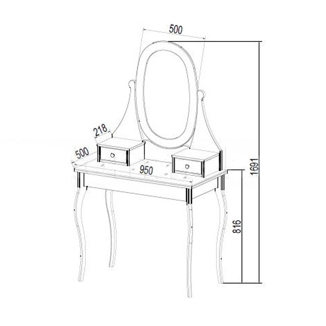 Стол туалетный с зеркалом
